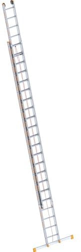 Layher 1037022 Seilzugleiter Topic, Aluminiumleiter 2x22 Sprossen, zweiteilig, ausziehbar, Länge 11.30 m