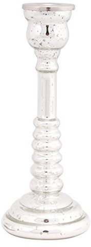 Kerzenhalter für Stabkerzen Glas Bauernsilber 24cm