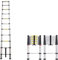 Aluminium Foldable 3.2m Telescopic Ladder - 10.5ft Extendable Ladder with Anti-Slip Rubber Cap, Collapsible for Multi-Purpose Indoor Outdoor Roof Work & Decoration