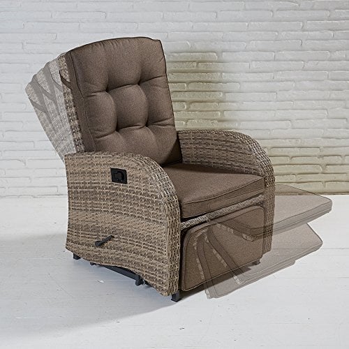 La Casa di Caesar VIP Gartensessel Natur Geflecht Turin Gartenmöbel Rattansessel Living Sessel