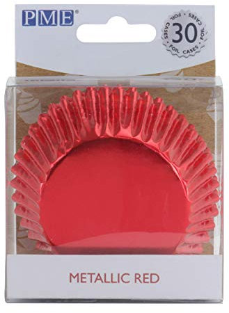 PME - Metallic-Backformen für Cupcakes - Rot, Packung mit 30 Stück