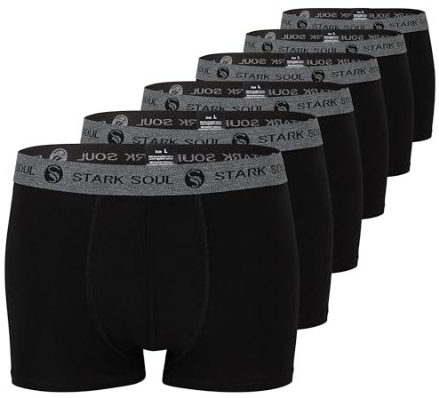 STARK SOUL Men's Pack of 6 Cotton Stretch Boxer | Trunks Black