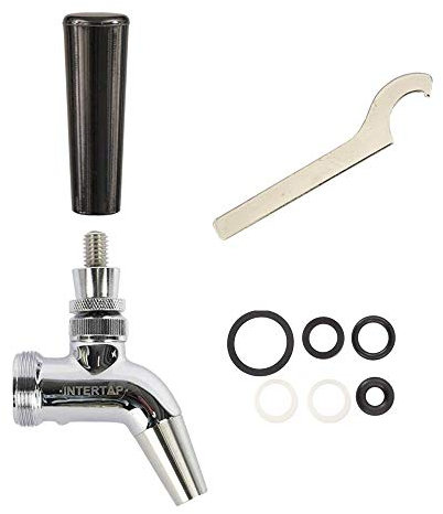 Intertap Wasserhahn-Set mit Edelstahl-Bierhahn, Wasserhahngriff, Zugwerkzeug-Wasserhahnschlüssel und Dichtung und -Set