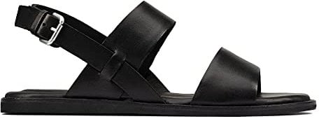 Clarks Femme Karsea Strap Sandale, Cuir Noir Noir, 38.5 EU