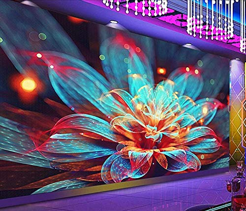 Fototapete 3D Effekt Tapeten Farbe Glitzer Blumen Tapete 3D Vliestapete Wandpapier Wandbilder Wohnzimmer Tv Hintergrundbild Wanddeko 200x140cm