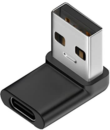 chenyang CY Adaptateur USB C vers USB, USB de type C femelle vers type A mâle coudé à 90 degrés vers le haut pour ordinateur portable de bureau