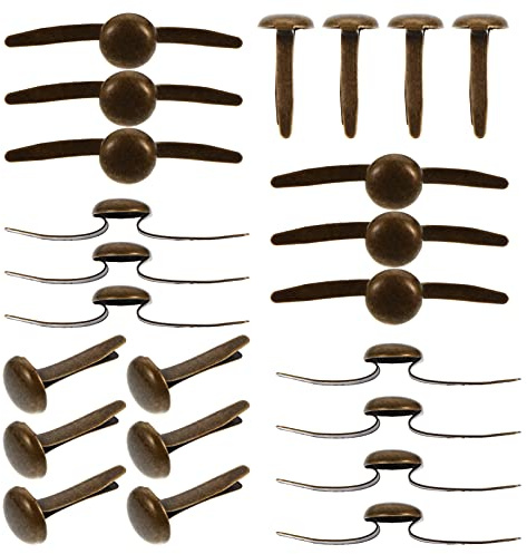 Healifty Mini-Heftklammern aus Metall, rund, Pastellfarben, für Bastelarbeiten, Schulprojekte, Dekorationen, Scrapbooking, Heimwerker, 8 x 15 mm, Bronze, 200 Stück