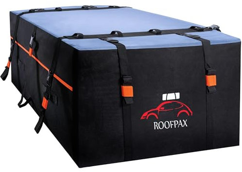 RoofPax 23 cft. Rooftop Cargo Carrier for SUV. Extra Waterproof Excellent Military Quality Car Top Carrier. Heavy Duty RoofBag. Fits All XXL Vehicles with/Without Rack. 4+2 Door Hooks Included.