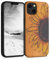 kwmobile Hülle kompatibel mit Apple iPhone 13 Hülle - Holz Case - Handy Cover - TPU Handyhülle in Gelb Dunkelbraun Hellbraun Wood Sunflower