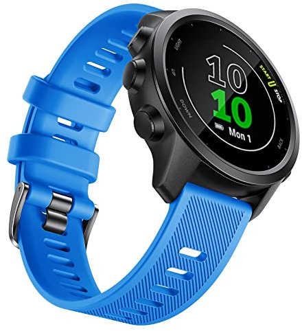 Bracelet pour Garmin Forerunner 245/245 music/Vivoactive 3, Bracelet 20mm Montre Connectée Compatible avec Garmin Forerunner 645/158/55 /Venu/Venu SQ/Venu 2 Plus/Vivomove HR(Bleu ciel)