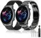 MiKoyi 20 mm Armband Kompatibel mit Samsung Galaxy Watch 7 / FE / 6 Classic / 6, Metall Uhrenarmband Ersatzbänder für Amazfit Active 2 / Active/GTR Mini/GTS 4, Schwarz