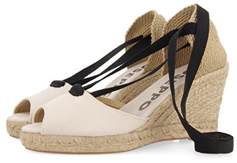GIOSEPPO Sandalias Tipo Espadrille Beige con cuña de Yute para Mujer buriti