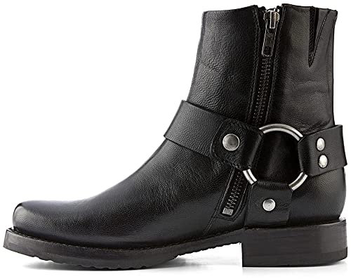 Frye Veronica - Stivaletti corti da donna, 15,2 cm, realizzati in 100% pelle con cerniera interna, imbragatura a scatto/off, costruzione Goodyear Welt e fodera in pelle, nero, Nero 1, 37 EU