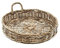 Kobolo Tablett Dekotablett Serviertablett aus Rattan rund -kubu grau- 49x49x10cm
