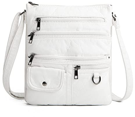 SCOFY FASHION Women Soft PU Leather Multi Pockets Shoulder Bags Retro Flap Bags Handbags and Purses Small Travel Holiday Bag
