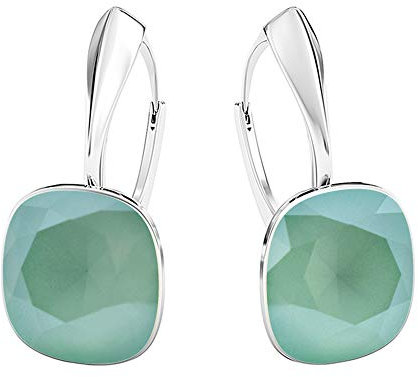 Square 12 mm Wunderbar Hängend Ohrringe 925 Silber Österreichische Zirkonia - Schmuck für Frauen und Mädchen - Hängeohrringe Ideal für Geschenke für Frauen (Mint Green)