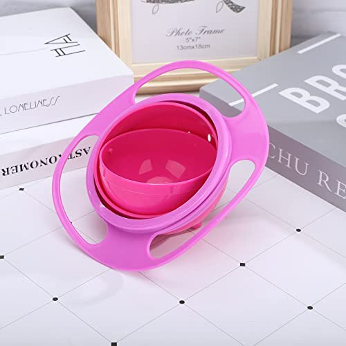JUOPZKENN Bol Rotatif pour Tout-Petits-Baby Magic Bow 360 Degrés pour Enfants âgés de 1 à 3 Ans Bols Résistants aux éclaboussures pour Tout-Petits avec Couvercle et Rotations de 360 Bols,(Rouge)