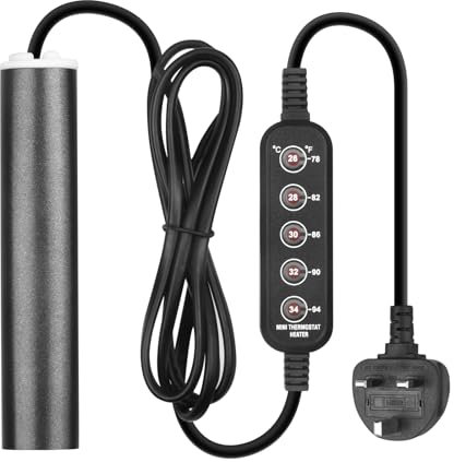ITIY Mini Fish tank heater 75W, Small Aquarium Heater with 2 Suction Cups Temperature Control for 40-50L Marine Saltwater and Freshwater