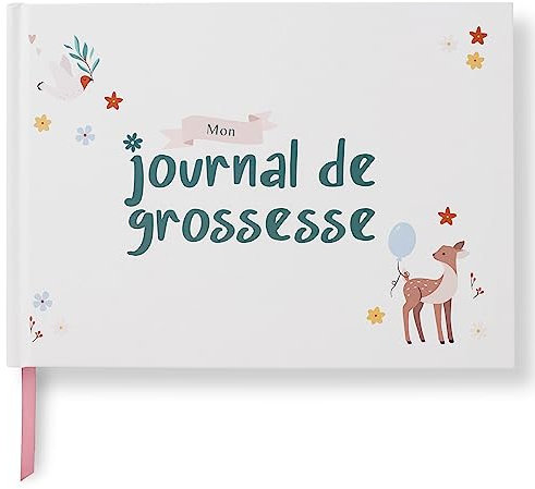Journal de Grossesse à Offrir - Livre Grossesse de Luxe pour Futures Mamans – Carnet de Grossesse comprend Calendrier, Scrapbook, Check-list, Organisateur et Livre de Naissance Souvenirs (Animaux)