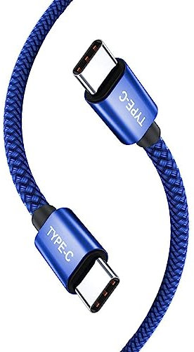 Galaxy Tab S10 FE/S10FE+/S10 Ultra/S9 FE/A9 S9 S6 Lite A9 Plus/S9 Ultra/A15 5G/S24 FE S23 FE Charger Cable Nylon Braided 1M Lead USB C Cable for Samsung Galaxy Tab S9 FE Plus (BLUE)