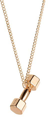 DUTACK Collare Hantel-Anhänger, Sport, Fitness, Schmuck, Goldfarben, Sportler, Edelstahl, für Damen und Herren, Zink