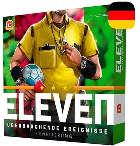 Portal Games - Eleven: Uberraschende Ereignisse | Deutsche Version | Die Erweiterung zu Eleven | Brettspiel | 1-4 Spieler | 60 bis 120 Minuten | Ab 14 Jahren | Strategisches Fußballspiel | Sportspiel