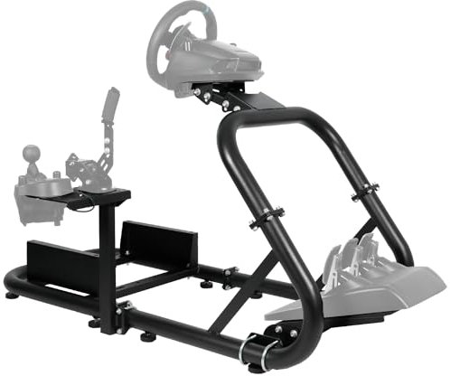 Anman Professional Flight Simulator Cockpit (50MM Round Tube) Fit for Logitech Thrustmaster Fanatec G29 G920 Professional Racing Mount Without Wheel Pedal Handbrake and Seat