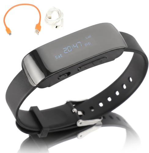 Diktiergerät-Uhr, Digitale Diktiergeräte mit Geräuschunterdrückung, Lange, Audio-Armband-Recorder mit Wiedergabe, Zeitanzeige, MP3-Musik-Player (8G)