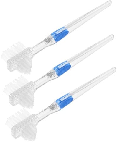 Mobestech 15stücke Doppelseitige Prothesenreinigungsbürste Transparente Zahnbürste Für Zahnersatz Ergonomischer Gummigriff Sanfte Borsten Für Langlebige Prothesenpflege Für Schwer