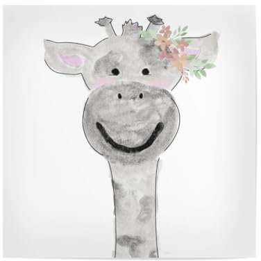 artboxONE Poster 40x40 cm Floral Se Giraffe hochwertiger Design Kunstdruck - Bild giraffe giraffe kind