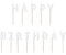 Geburtstagskerzen Happy Birthday 2,5cm - 13er Set Buchstabenkerzen Schriftzug Geburtstag - Partydeko Kuchenkerzen Tortenkerzen - Kuchedeko Tortendeko Weiß