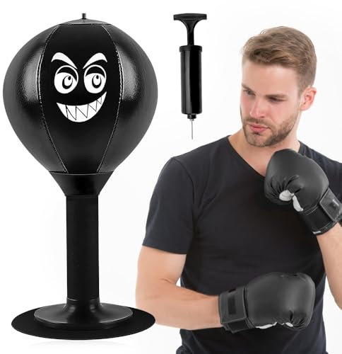 Riisoyu Punchingball Tisch, Büro Punchingball mit Saugnapf Strapazierfähiger Ball Funpunch Rage Bag Desktop Punching Bag Mini Boxsack für Aktivität zu Hause und im Büro zum Stressabbau