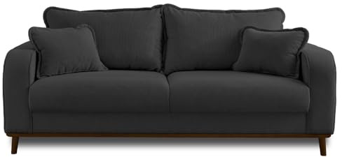 Lisa Design Albane - 3-Sitzer Sofa - aus Cord Dunkelgrau