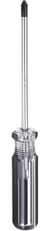 sourcing map Magnetic Phillips Screwdriver 5x100mm Rod PH2 Carbon Steel Cross Head Screw Driver with Non-Slip Handle for Appliances Repair Improvement, Black
