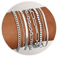 YADOCA 8 Stück Armband Damen Silber Armbänder Damen Verstellbare Armkette Bracelet Set Wasserdichter Goldarmband Silberarmband Armband Schmuck