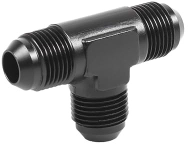 T-Adapter mit Außengewinde, schwarz eloxiert, T-Kraftstoffschlauch-Verbindungsstück, Aluminiumgewinde, Flare-T-Schnellverbindung, Kraftstoffleitungsadapter (6AN)