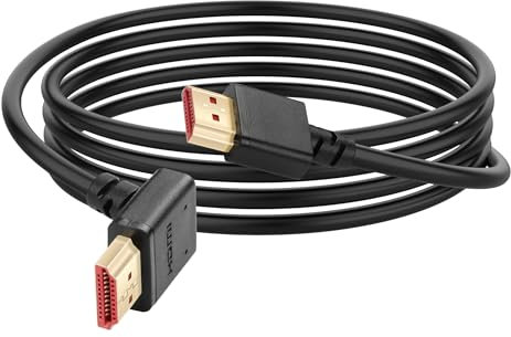 YACSEJAO Cavo HDMI 2.1 8 K ad angolo retto 6,6 FT 90 gradi 48 Gbps High Speed HDMI maschio a maschio per 4 K @120 Hz 8 K @ 60 Hz 2 K @ 240 Hz (Down Angle)