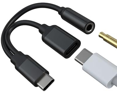 Adattatore USB C a 3.5mm Cuffie Audio per Apple iPhone 15 compatibile per Samsung S24 Type-C Ricarica Auricolari Cavo Splitter Microfono Accessori Sdoppiatore Headphone Doppio Convertitore Aux tp-hjfx