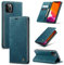 owlhold hülle iPhone 12 Pro Max klapphülle Premium Lederhülle Weiches Vintage-Nubukleder Faltbare Ständer Schutzhülle Kartenfach Standfunktion stoßfest Handyhülle iPhone 12 Pro Max -Blaugrün