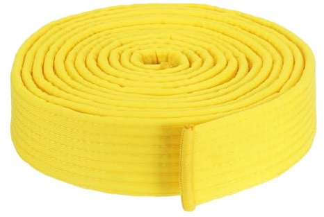 PATIKIL Taekwondo Gürtel in Farbrang 1.6 x11.8Ft 3.6m, Baumwolle Kampfkunst Judo Karate Gürtel für Trainer Unterricht Praxis, Gelb