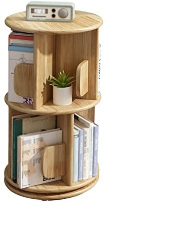 Estantería de madera giratoria de pie con estante de almacenamiento de varias capas, estantería de árbol independiente para el hogar, estantería pequeña y almacenamiento de exhibición de suministros
