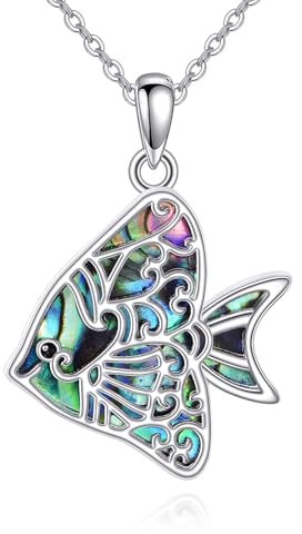 ONEFINITY Fish Necklace 925 Sterling Silver Fish Pendant Necklace Fish Jewelry for Women