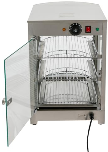 Speisenwärmer Vitrine 3-stufiger Elektrischer Speisenwärmeschrank Wärmeschrank Vitrine 86-185℉ Heiße Theke Warmhaltevitrine Für Kommerziellen Gastronomiebetrieben 800W