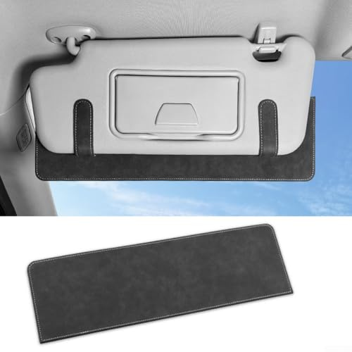 Sonnenblenden-Verlängerung, ausreichende Abdeckung, blendfreier Leder-Sonnenschutz, verbessert den Komfort im Innenraum an sonnigen Tagen, für Auto (schwarz)