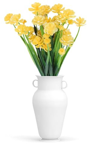 BAOCHADA 4 flores artificiales de 33 cm, hortensias sintéticas, decoración para bodas, arreglos florales, manualidades, centros de mesa, fiestas, hogar, oficina, amarillo de ensueño