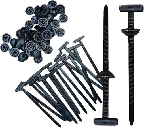 Fermacavi universale in nylon, resistente, autobloccante, in nylon, con perno di montaggio a pressione e cinghia per cavi, clip di fissaggio paraurti, fascette multiuso in plastica (50)