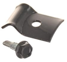 Aqbau® 15x Befestigungsset für Doppelstabmattenzaun inkl. Selbstschneidender Schrauben, Befestigungsklemme Stabmattenzaun, Spanndrahthalter von Spanndraht oder Zaunmatten (Anthrazit Ral 7016)