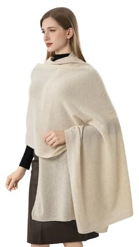 HOPETLA Kaschmir-Wickeltuch, warm, weich, gestrickt, Stola für Damen, Flugzeug, Reise, Decke, Schal, 221 x 71,1 cm, extra groß, Pashmina