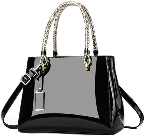 Brymthy Women's Patent Leather Hobo Purse Women's Patent Leather Hobo Purse