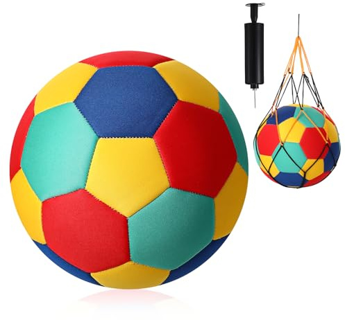 GSrenyu Indoor Football Soft Football Size 4 included Pump for Kids Toddlers Indoor Play Safe and Quiet